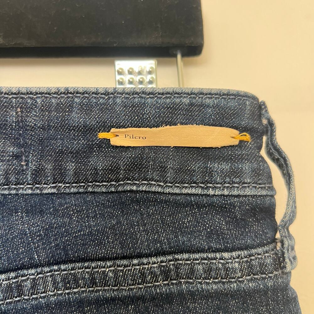 Pilcro No. 27 Full Flare Dark Wash Stretch Denim Jeans Womens Size 27 - Picture 10 of 12